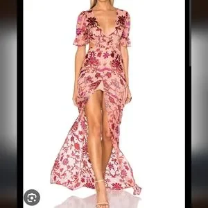 For Love And Lemons Dresses For Love Lemons Saffron Maxi Dress Xs Extra Small Floral Cut Out Slit Poshmark